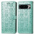 Google Pixel 8 Pro Cute Cat and Dog Embossed Leather Phone Case - Green