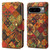 Google Pixel 8 Pro Denior Flower Language Series Cork Fabric Oil Edge Leather Phone Case - Autumn