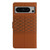 Google Pixel 8 Pro Diamond Embossed Skin Feel Leather Phone Case with Lanyard - Brown