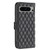 Google Pixel 8 Pro Diamond Lattice Wallet Leather Flip Phone Case - Black