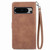 Google Pixel 8 Pro Embossed Flower Zipper Leather Phone Case - Brown