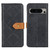 Google Pixel 8 Pro European Floral Embossed Copper Buckle Leather Phone Case - Black