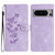 Google Pixel 8 Pro Flower Butterfly Embossing Pattern Leather Phone Case - Purple