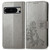 Google Pixel 8 Pro Four-leaf Clasp Embossed Leather Phone Case - Grey
