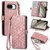 Google Pixel 8 Pro Geometric Zipper Wallet Side Buckle Leather Phone Case - Pink