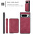 Google Pixel 8 Pro JEEHOOD Magnetic Zipper Wallet Phone Leather Case - Red