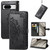Google Pixel 8 Pro Mandala Flower Embossed Leather Phone Case - Black
