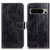 Google Pixel 8 Pro Retro Crazy Horse Texture Flip Leather Phone Case - Black