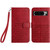 Google Pixel 8 Pro Rhombic Texture Leather Phone Case with Lanyard - Red