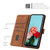 Google Pixel 8 Pro Skin Feel Stripe Pattern Leather Phone Case with Lanyard - Brown