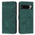 Google Pixel 8 Pro Skin Feel Stripe Pattern Leather Phone Case with Lanyard - Green