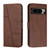 Google Pixel 8 Pro Stitching Calf Texture Buckle Leather Phone Case - Brown