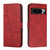 Google Pixel 8 Pro Stitching Calf Texture Buckle Leather Phone Case - Red