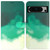 Google Pixel 8 Pro Watercolor Pattern Flip Leather Phone Case - Cyan Green