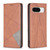 Google Pixel 8 Rhombus Texture Magnetic Leather Phone Case - Brown