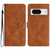 Google Pixel 8 Seven Butterflies Embossed Leather Phone Case - Brown
