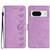 Google Pixel 8 Seven Butterflies Embossed Leather Phone Case - Purple
