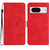 Google Pixel 8 Seven Butterflies Embossed Leather Phone Case - Red