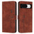 Google Pixel 8 Skin Feel Heart Pattern Leather Phone Case - Brown Google Pixel 8 Skin Feel Heart Pattern Leather Phone Case - Brown