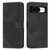 Google Pixel 8 Skin Feel Stripe Pattern Leather Phone Case with Lanyard - Black