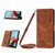 Google Pixel 8 Skin Feel Stripe Pattern Leather Phone Case with Lanyard - Brown