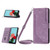 Google Pixel 8 Skin Feel Stripe Pattern Leather Phone Case with Lanyard - Purple