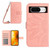 Google Pixel 8 Skin Feel Sun Flower Embossed Flip Leather Phone Case with Lanyard - Pink