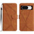 Google Pixel 8 Stitching Embossed Leather Phone Case - Brown