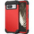 Google Pixel 8 3 in 1 Shockproof PC + Silicone Phone Case - Red+Black