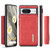 Google Pixel 8 DG.MING M1 Series 3-Fold Multi Card Wallet + Magnetic Phone Case - Red