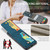 Google Pixel 8 Fierre Shann Crazy Horse Card Holder Back Cover PU Phone Case - Blue