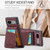 Google Pixel 8 Fierre Shann Crazy Horse Card Holder Back Cover PU Phone Case - Wine Red