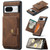 Google Pixel 8 JEEHOOD Retro Magnetic Detachable Wallet Phone Case - Brown
