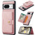Google Pixel 8 JEEHOOD Retro Magnetic Detachable Wallet Phone Case - Pink