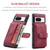 Google Pixel 8 JEEHOOD RFID Blocking Anti-Theft Magnetic PU Phone Case - Red
