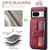 Google Pixel 8 JEEHOOD RFID Blocking Anti-Theft Magnetic PU Phone Case - Red