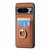 Google Pixel 8 Pro Carbon Fiber Card Wallet Ring Holder Phone Case - Brown