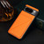 Google Pixel 8 Pro Denior Calf Texture Holder Electroplating Phone Case - Orange