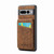 Google Pixel 8 Pro Fierre Shann Crazy Horse Card Holder Back Cover PU Phone Case - Brown