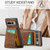 Google Pixel 8 Pro Fierre Shann Crazy Horse Card Holder Back Cover PU Phone Case - Brown Google Pixel 8 Pro Fierre Shann Crazy Horse Card Holder Back Cover PU Phone Case - Brown