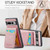 Google Pixel 8 Pro Fierre Shann Crazy Horse Card Holder Back Cover PU Phone Case - Pink