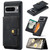Google Pixel 8 Pro JEEHOOD Retro Magnetic Detachable Wallet Phone Case - Black