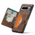 Google Pixel 8 Pro JEEHOOD Retro Magnetic Detachable Wallet Phone Case - Brown