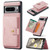 Google Pixel 8 Pro JEEHOOD Retro Magnetic Detachable Wallet Phone Case - Pink