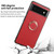 Google Pixel 8 Pro Litchi Texture Magnetic Phone Case with Ring Holder - Red