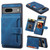 Google Pixel 8 Skin Feel Dream RFID Anti-theft PU Card Bag Phone Case - Peacock Blue