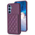 Samsung Galaxy A14 4G / 5G BF25 Square Plaid Card Bag Holder Phone Case - Dark Purple