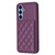 Samsung Galaxy A14 4G / 5G BF25 Square Plaid Card Bag Holder Phone Case - Dark Purple