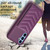 Samsung Galaxy A14 4G / 5G BF26 Wave Pattern Card Bag Holder Phone Case - Dark Purple