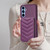 Samsung Galaxy A14 4G / 5G BF26 Wave Pattern Card Bag Holder Phone Case - Dark Purple